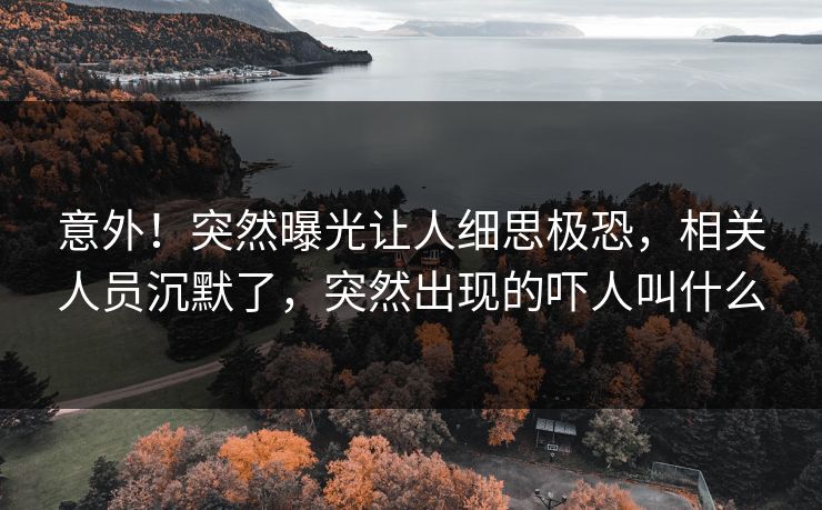 意外！突然曝光让人细思极恐，相关人员沉默了，突然出现的吓人叫什么